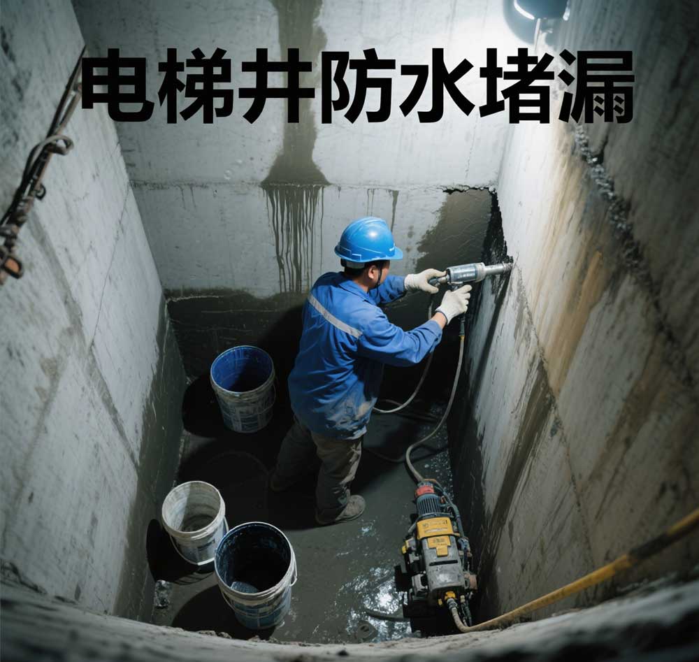 电梯井防水堵漏，邯郸专业电梯井漏水维修公司